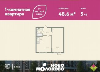 Двухкомнатная квартира на продажу, 48.6 м2, село Молоково, жилой комплекс Ново-Молоково, 13