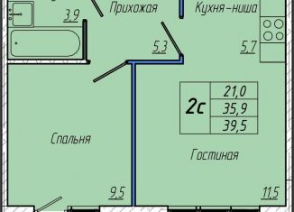 Продается 1-ком. квартира, 39.6 м2, Кемерово, Притомский проспект, 30А, Центральный район