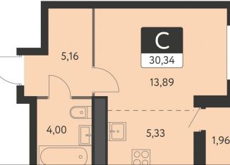 Квартира на продажу студия, 29.4 м2, Екатеринбург