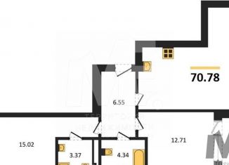 Продается 2-ком. квартира, 70.8 м2, Пионерский