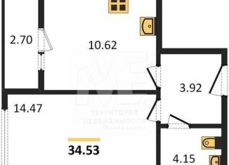 Продается 1-комнатная квартира, 34.5 м2, Калининград, Ленинградский район, улица Александра Невского, 194