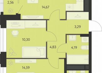 Продажа двухкомнатной квартиры, 57 м2, Екатеринбург, метро Чкаловская