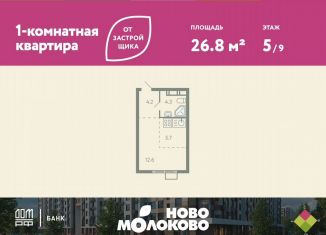 Продам квартиру студию, 26.8 м2, село Молоково, жилой комплекс Ново-Молоково, 13