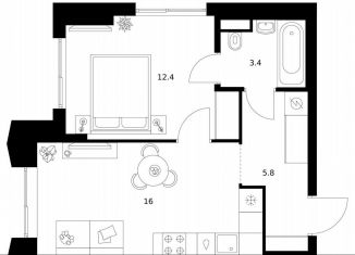 Продается 1-комнатная квартира, 37.6 м2, Москва, район Очаково-Матвеевское