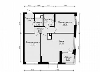 Продается 2-ком. квартира, 58.5 м2, Екатеринбург, жилой комплекс ПаркЛайф, 8