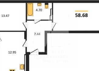 Продаю двухкомнатную квартиру, 58.7 м2, Калининград, Московский район, Батальная улица, 65А