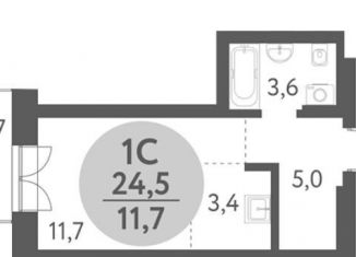 Продаю квартиру студию, 24.5 м2, Новосибирск