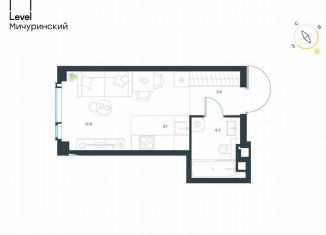 Продается квартира студия, 22.8 м2, Москва, жилой комплекс Левел Мичуринский, к2