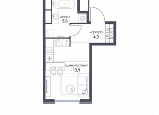 Продаю квартиру студию, 23.8 м2, Москва, ЖК Сиреневый парк