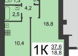 Продам 1-ком. квартиру, 37.8 м2, Нижний Новгород, улица Сергея Есенина, 10, Канавинский район