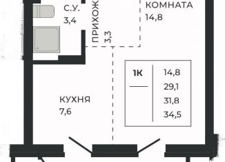 Продается 1-ком. квартира, 31.8 м2, Алтайский край, Павловский тракт, 251