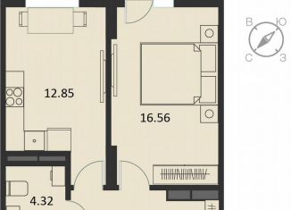 Продаю 1-ком. квартиру, 42.8 м2, Курск, Хуторская улица, 33