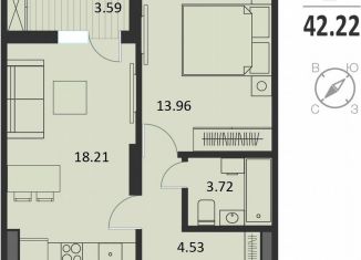 Продаю 1-комнатную квартиру, 42.2 м2, Курск, Хуторская улица, 33