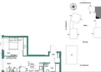 Продажа 2-ком. квартиры, 40.5 м2, Свердловская область