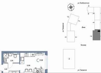 Продается однокомнатная квартира, 21.1 м2, Екатеринбург, Ленинский район