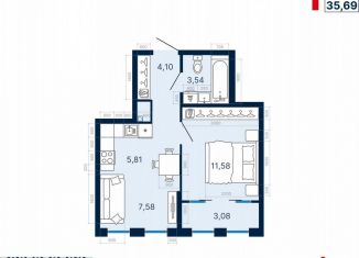 Продажа 1-комнатной квартиры, 35.7 м2, Екатеринбург, метро Чкаловская