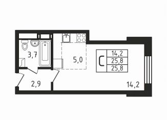 Продам квартиру студию, 25.8 м2, деревня Пирогово, ЖК Пироговская Ривьера, улица Ильинского, 8к1