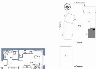 Продаю 1-ком. квартиру, 21.1 м2, Екатеринбург, Ленинский район