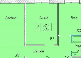 Продаю двухкомнатную квартиру, 53.9 м2, Кемеровская область