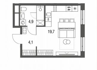 Продается квартира студия, 28.8 м2, Москва, ЖК Сиреневый парк, Тагильская улица, 2к1