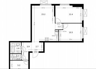 Продам 2-ком. квартиру, 63 м2, Люберцы, ЖК Жулебино Парк, улица 3-е Почтовое Отделение, 48