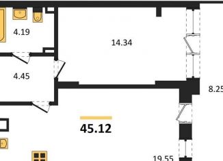 Продается однокомнатная квартира, 45.1 м2, Калининград, Московский район, Батальная улица, 65Б