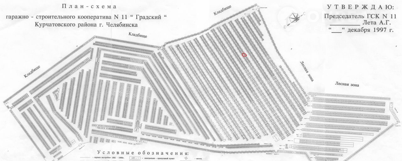 Схема размещения гаражей являющихся некапитальными сооружениями челябинская область